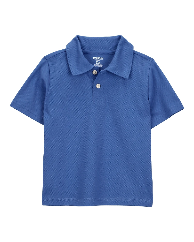 Toddler Pique Uniform Polo Shirt - Blue