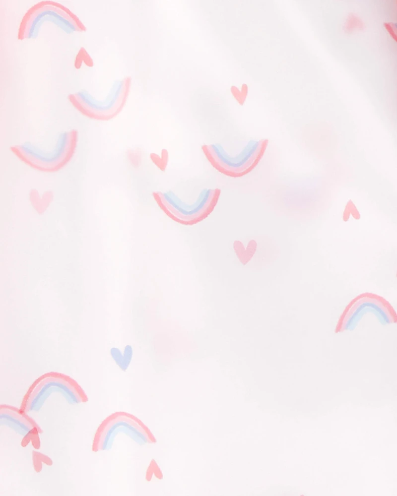 Toddler Rainbow Translucent Rain Jacket - Pink