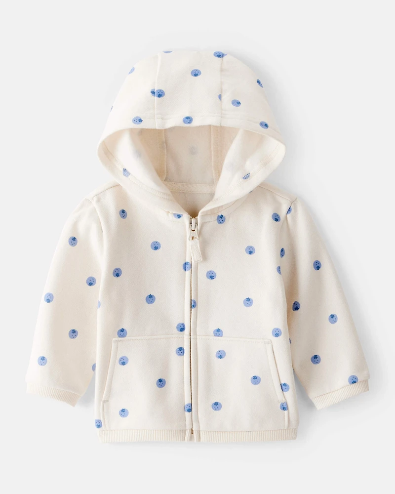 Baby Girl 2-Piece DayDream Fleece Blueberry Hoodie & Pull-On Pants Set - Ivory