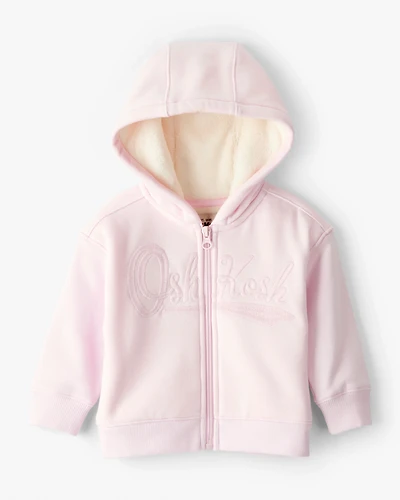 Baby Girl Hooded Zip-Up Jacket - Pink
