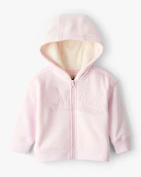 Baby Girl Hooded Zip-Up Jacket - Pink