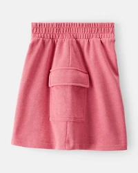 Girls French Terry Cargo Skirt - Pink