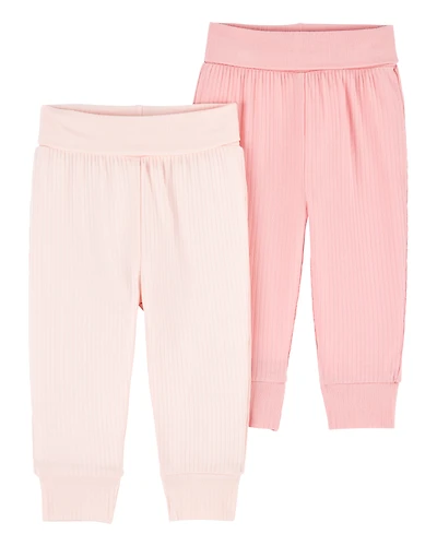 Baby Girl 2-Pack PurelySoft Pull-On Pants