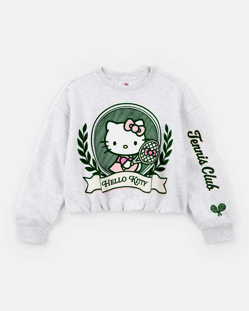 Girls Hello Kitty® Long-Sleeve Pullover Sweatshirt - Grey