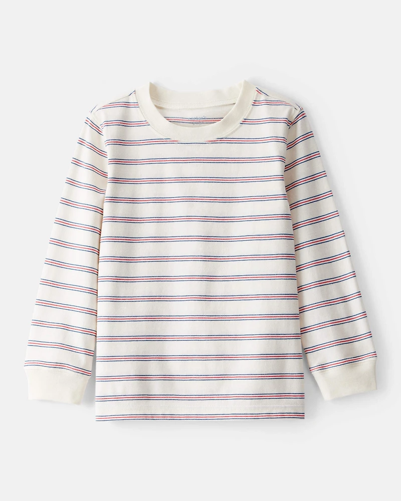 Toddler Boy Striped Long-Sleeve Tee - Cream