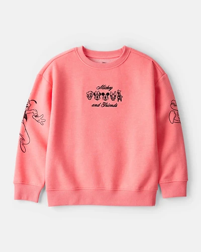 Girls Disney© Mickey Mouse Long-Sleeve Pullover Sweatshirt - Pink