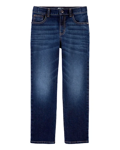 Kid Dark Wash Husky-Fit Straight-Leg Jeans