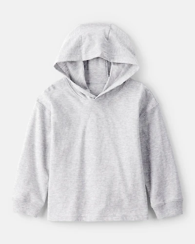 Toddler Boy Cotton Long-Sleeve Hooded Top - Grey