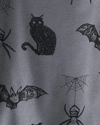 Toddler Organic Cotton Pajamas in Spooky Creatures Print