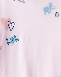 Girls Stars Long-Sleeve Graphic Tee - Pink