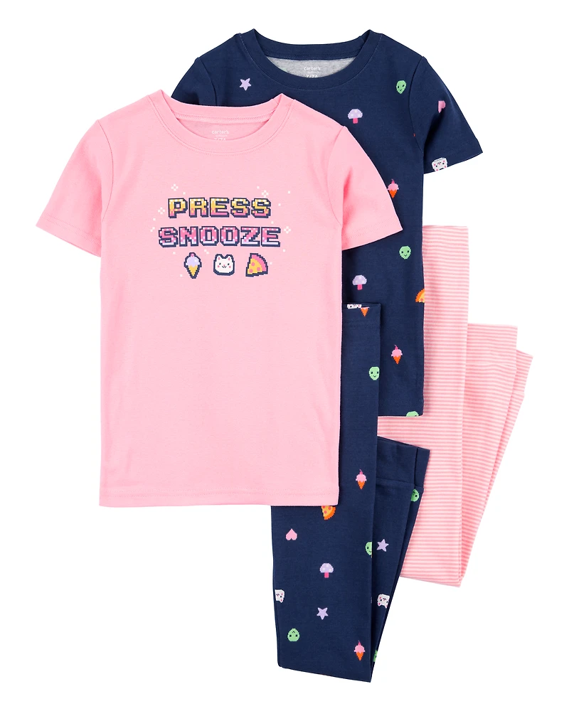Kid 4-Piece Gamer Cotton Pajamas