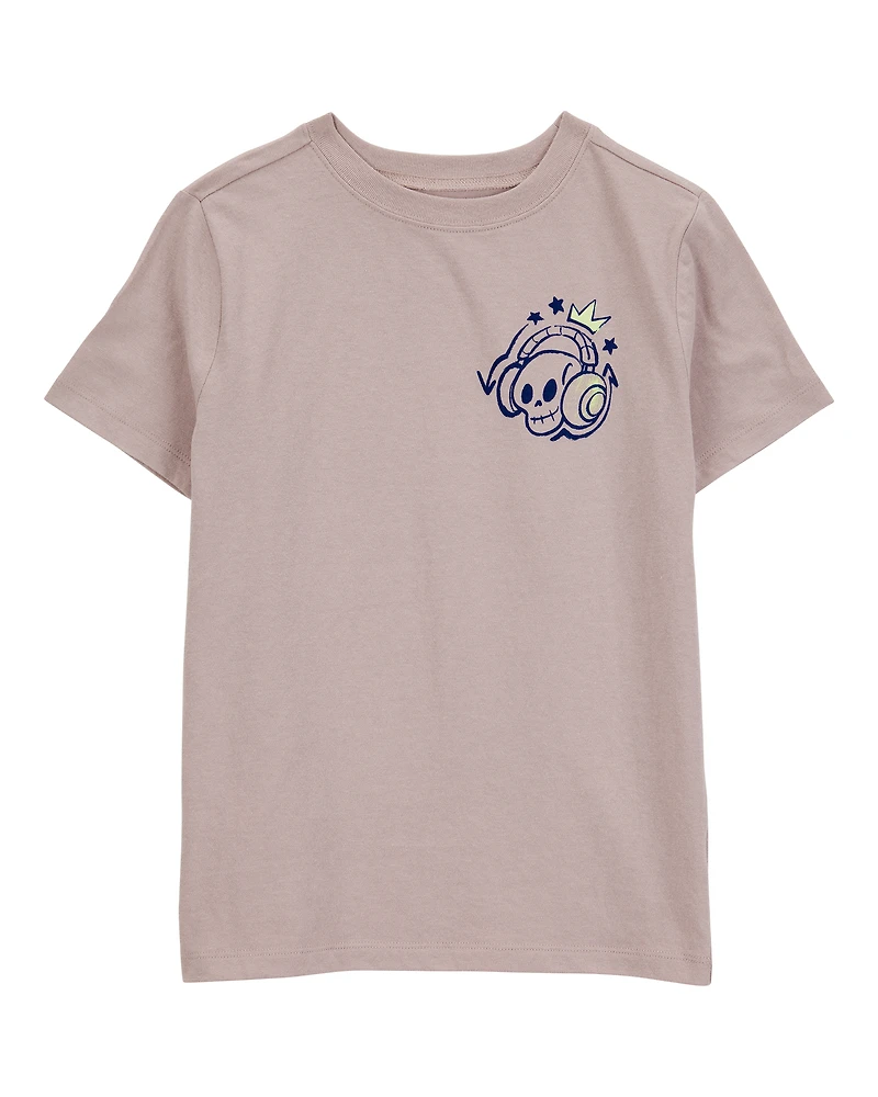Kid Skull Short-Sleeve Graphic Tee - Brown