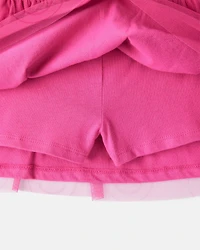 Toddler Girl Smile Long-Sleeve Top & Tulle Skirt Set - Grey/Pink