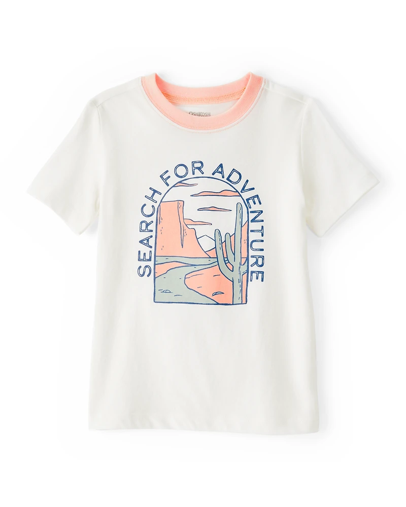 Toddler Adventure Short-Sleeve Graphic Tee - Cream