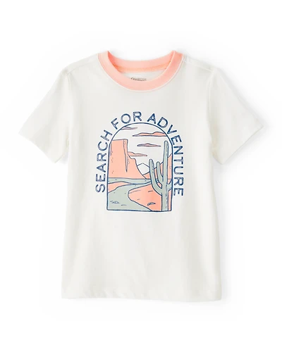 Toddler Adventure Short-Sleeve Graphic Tee - Cream