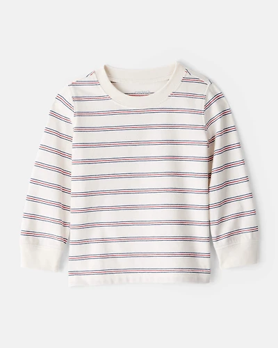 Baby Boy Striped Long-Sleeve Tee - Ivory