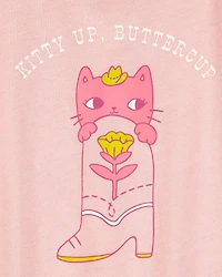 Toddler Kitty Up Buttercup Short-Sleeve Graphic Tee - Pink