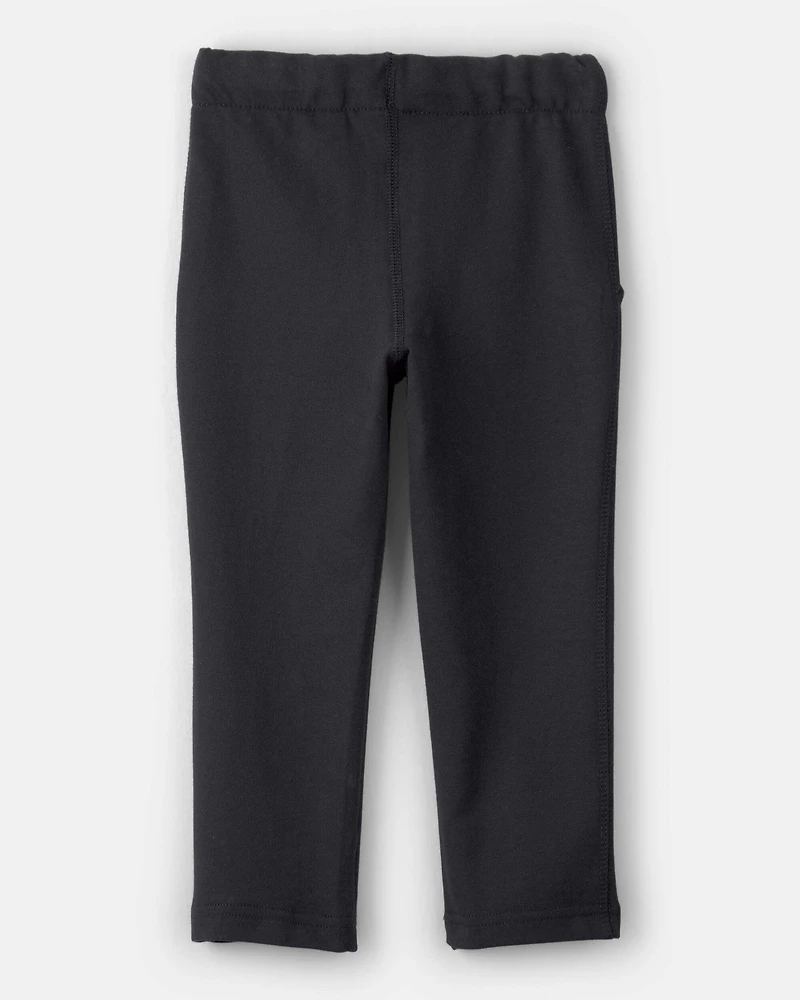 Toddler Boy Pull-On French Terry Pants - Black