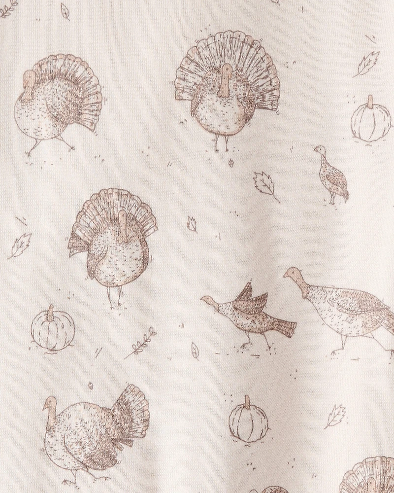 Toddler Organic Cotton Pajamas in Turkey Trot Print