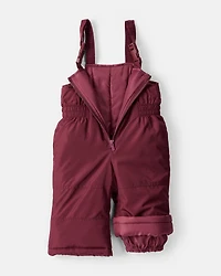 Baby Girl 2-Piece Color Block Hooded Snowsuit Jacket & Bib Set - Pink/Red