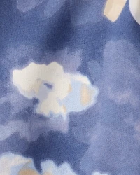Girls Floral Print DayDream Fleece Hooded Zip-Up Jacket - Blue