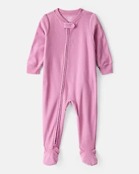 Baby Girl Fleece Loose Fit 1-Piece Pajamas-Pink