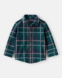 Baby Boy Plaid Button-Down Shirt - Green