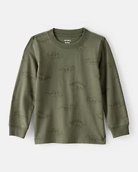 Toddler Boy Dinosaur Print Long-Sleeve Tee - Green