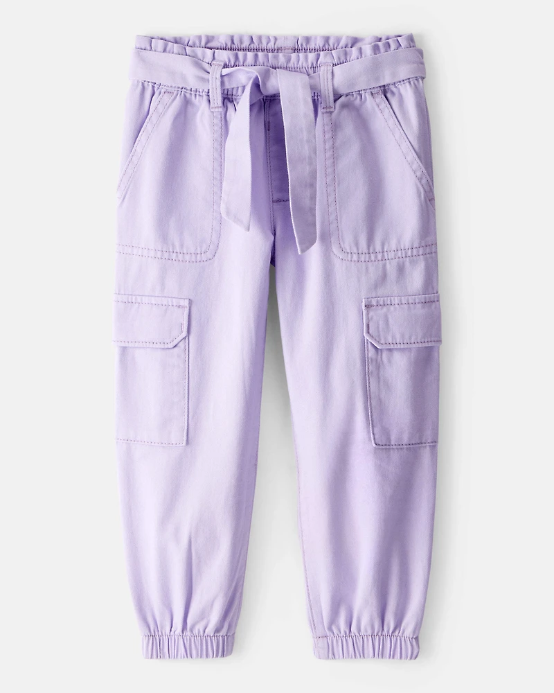 Toddler Girl 2-Piece Happy Pullover Sweatshirt & Cargo Joggers Set - Purple