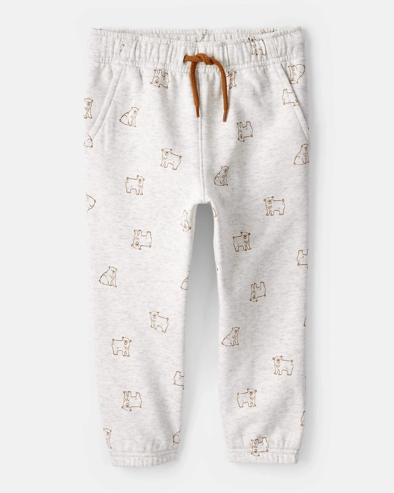 Toddler Boy Bear Print Long-Sleeve Tee & Pant Set - Brown