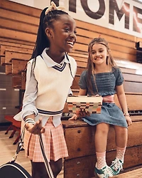 Kid Smocked Iconic Denim Dress - Blue