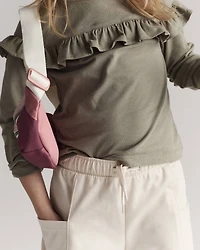 Toddler Girl Wide Leg Pocket Pant - Cream