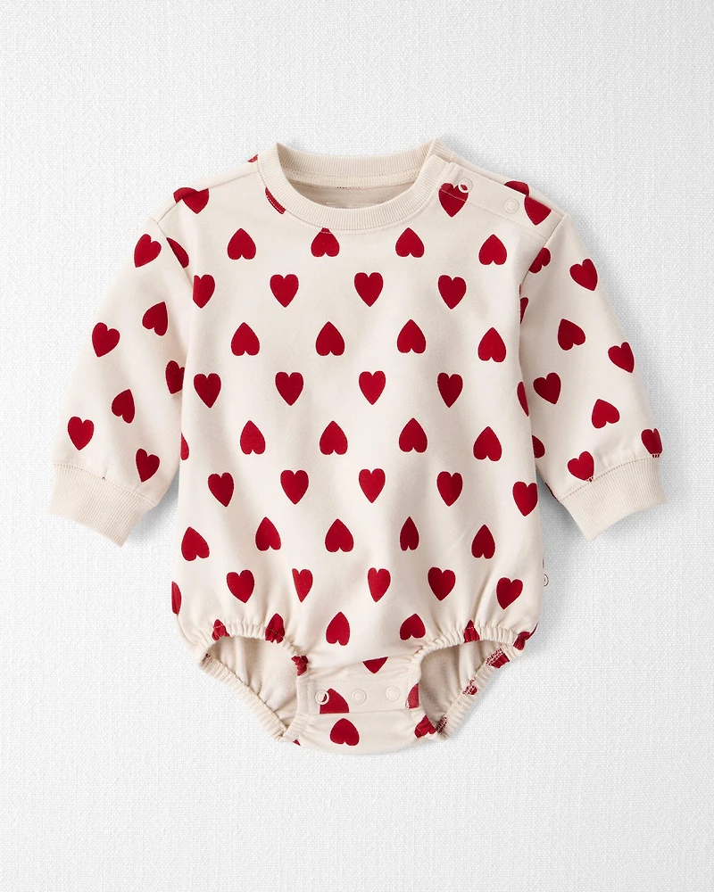 Baby Organic Cotton Bubble in Forever Hearts Print