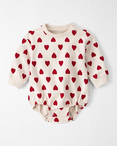Baby Organic Cotton Bubble in Forever Hearts Print