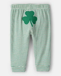 Baby St. Patrick's Day 2-Piece Striped Long-Sleeve Bodysuit & Pant Set - Green/White