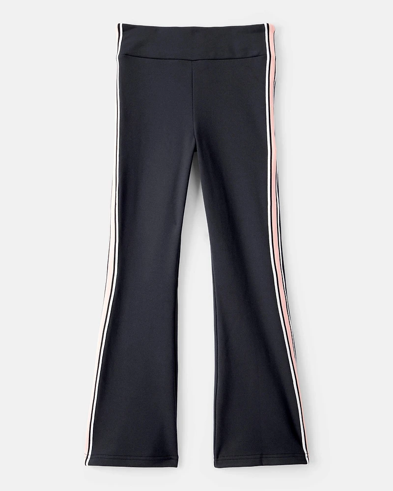 Girls Knit Flare Active Pants - Black