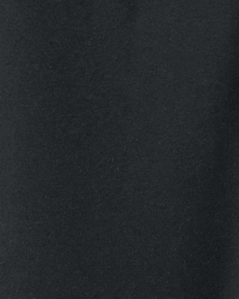 Girls Solid Cotton Flare Stretch Leggings - Black