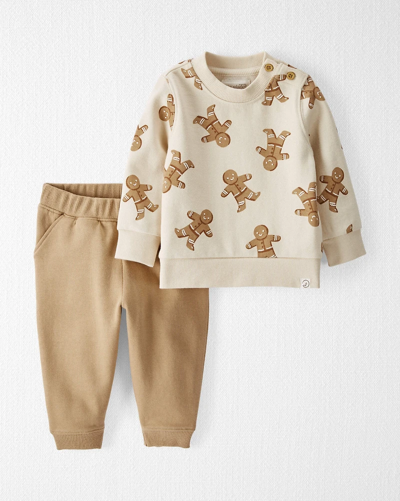 Baby 2-Piece Gingerbread Man Holiday Set Made with Organic Cotton