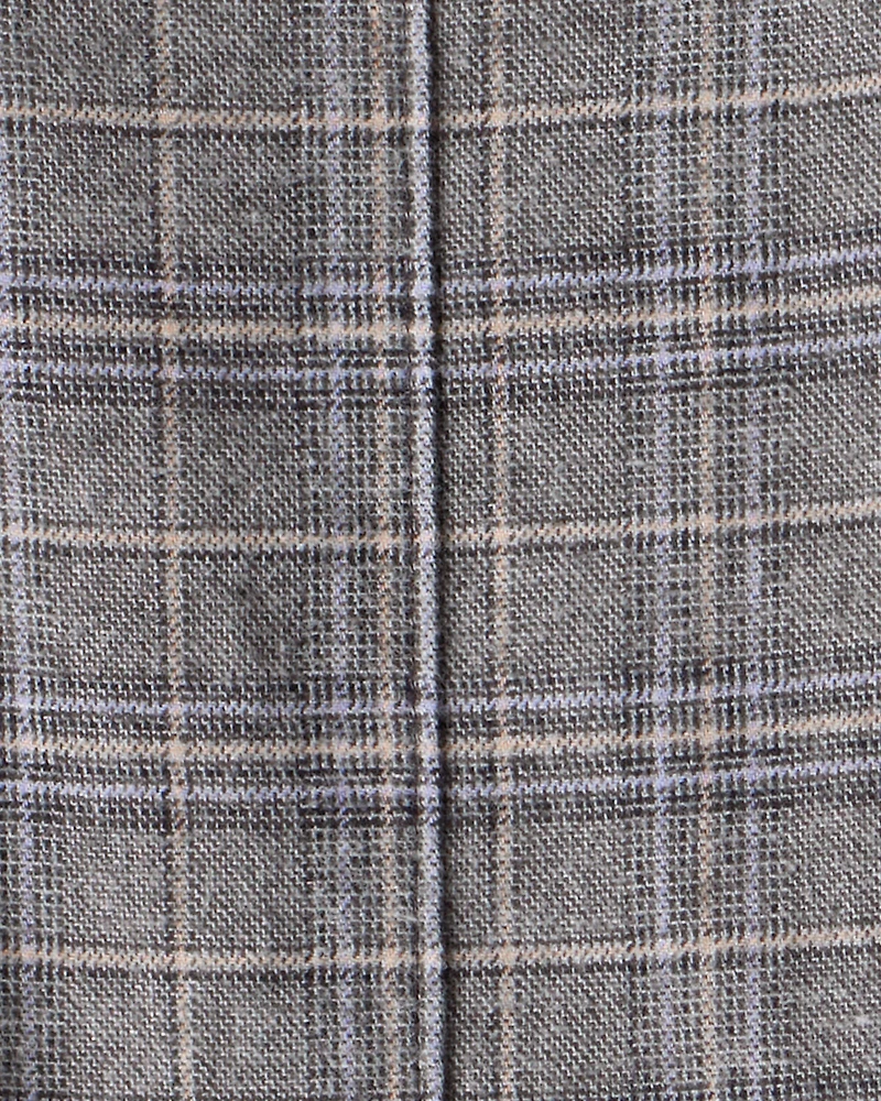 Boys Plaid Pants - Grey
