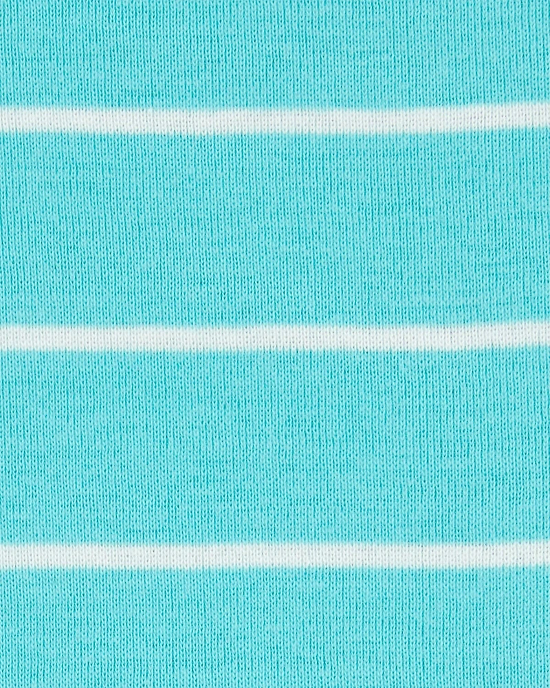 Toddler Boy 2-Piece Striped Car 100% Snug Fit Cotton Pajamas - Blue/White