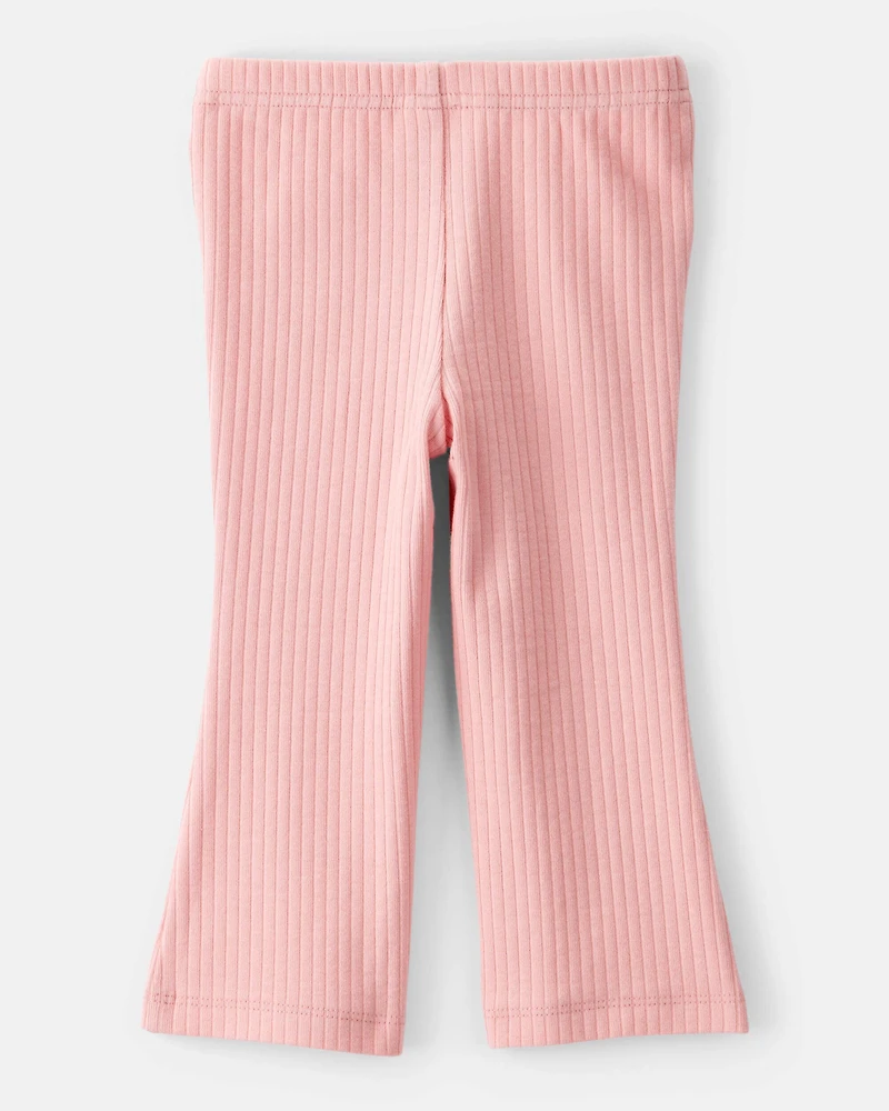 Baby Girl Cotton Flare Leggings - Pink