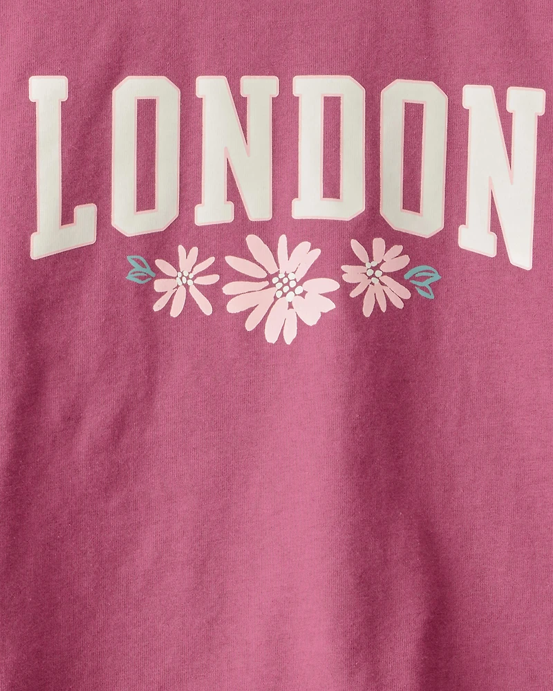 Kid 2-Piece London Short-Sleeve Top & Skirt Set - Pink