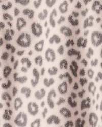 Baby Girl Leopard Print Loose Fit Long-Sleeve Sleep & Play Pajamas - Cream/Brown