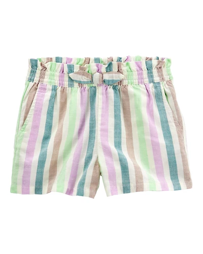 Toddler Striped Pull-On Linen Look-Alike Shorts
