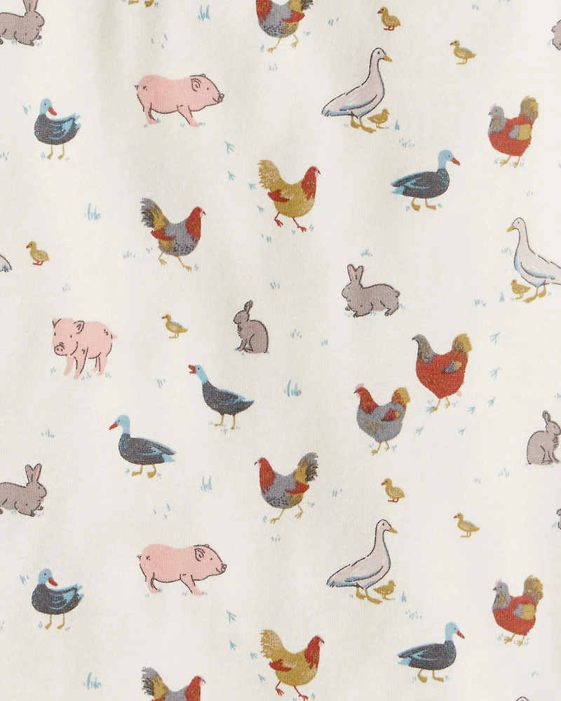 Kid Organic Cotton Pajamas Farm Friends Print