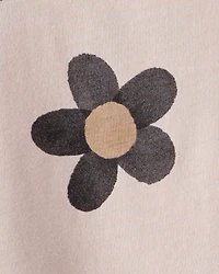 Toddler Girl Flower Print Short-Sleeve Peplum Top - Tan