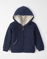 Toddler Boy Waffle Knit Hooded Jacket Made with Organic Cotton