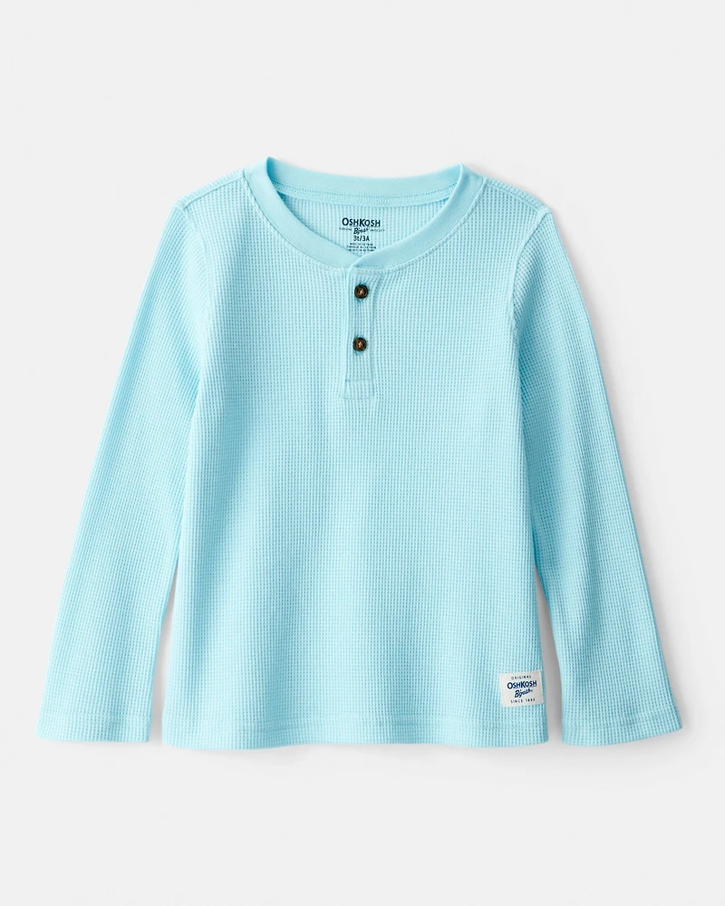 Toddler Boy Long-Sleeve Henley Tee - Blue