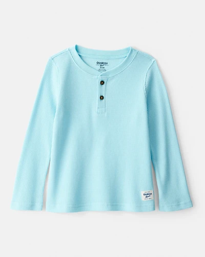 Toddler Boy Long-Sleeve Henley Tee - Blue