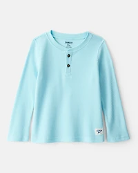 Toddler Boy Long-Sleeve Henley Tee - Blue